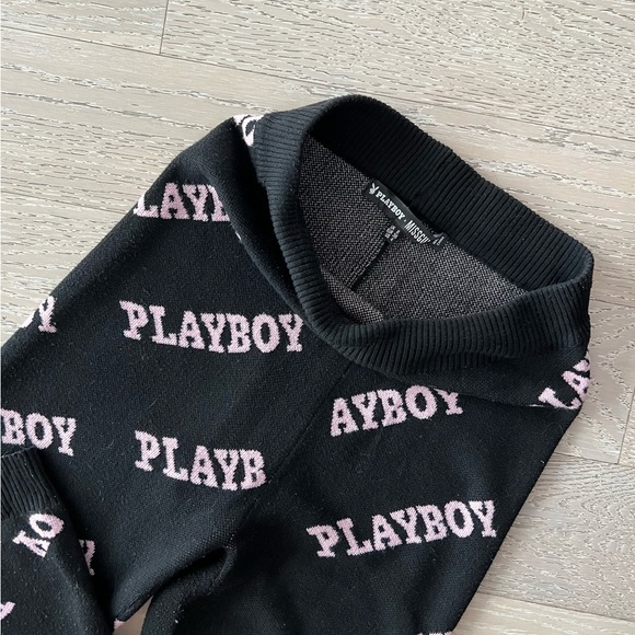 NWOT | Playboy X Missguided | High Waist Premium Knit Leggings | Size 4 | Black - Picture 8 of 9